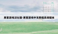 黑客游戏汉化版-黑客游戏中文教程高级版本