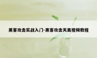 黑客攻击实战入门-黑客攻击天美视频教程