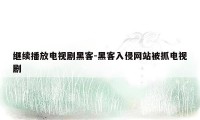 继续播放电视剧黑客-黑客入侵网站被抓电视剧