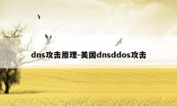 dns攻击原理-美国dnsddos攻击