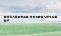 被黑客入侵会怎么样-黑客有什么入侵手段嘛知乎