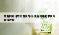 黑客网络犯罪案例及分析-黑客网络犯罪片段在线观看