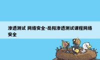 渗透测试 网络安全-岳阳渗透测试课程网络安全