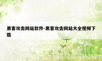 黑客攻击网站软件-黑客攻击网站大全视频下载