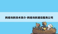 网络攻防技术简介-网络攻防建设服务公司