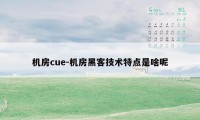 机房cue-机房黑客技术特点是啥呢