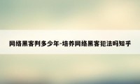 网络黑客判多少年-培养网络黑客犯法吗知乎