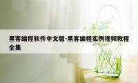 黑客编程软件中文版-黑客编程实例视频教程全集